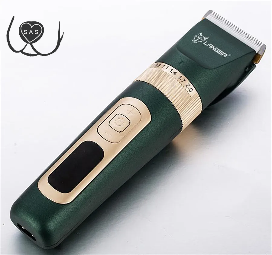 LANGBA Electric Scissors Professional Pet Hair Trimmer Animals Grooming Clippers LCD Display Dog Hair Trimmer Cutters USB