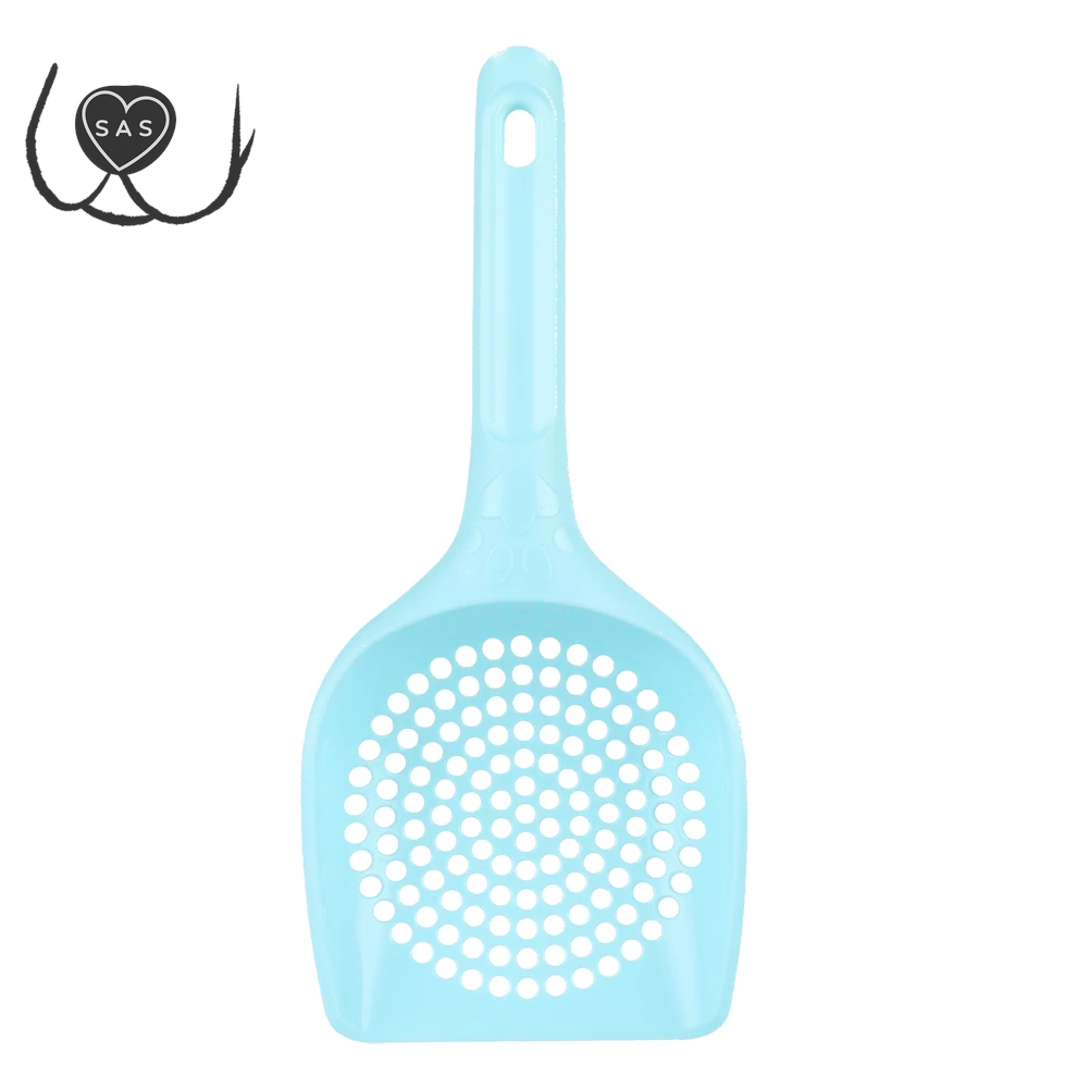 1 Pc Plastic Cat Litter Scoop Pet Toilet Poop Cleaning Shovel Small round Hole Cat Litter Sieve Spoon Cat Toilet Cleaning Tool