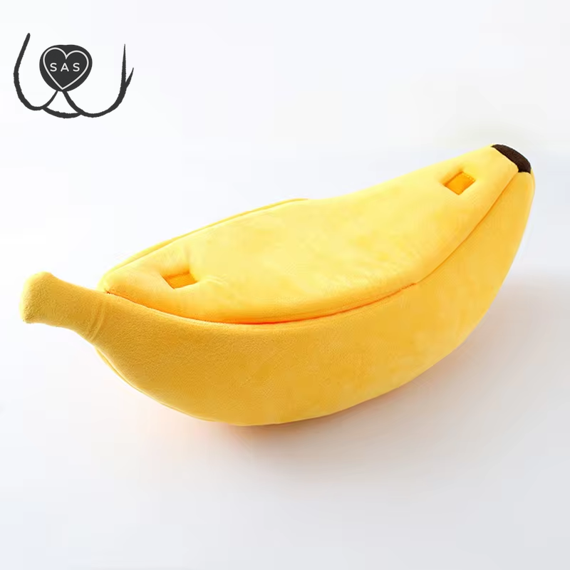 Banana Cat Bed House Funny Cute Cozy Cat Mat Beds Warm Durable Portable Pet Basket Kennel Dog Cushion Cat Supplies Multicolor