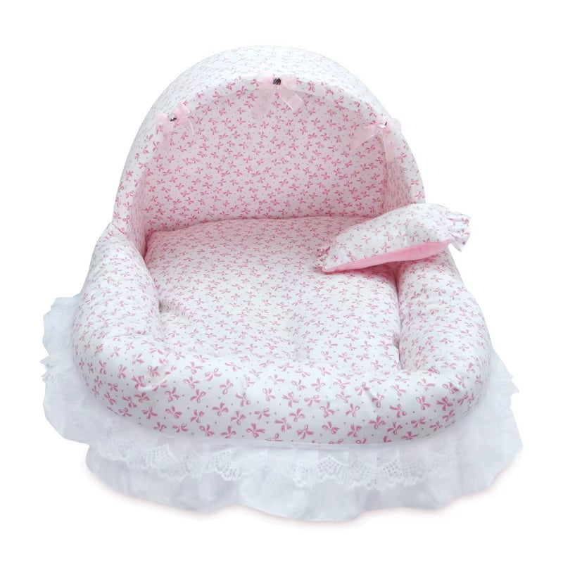 Pink Lace Dog Beds for Small Dogs with Cushion S M L Pet Washable Puppy Animal Cat Indoor Sweet Home Yorkie Car Seat Mat Goods