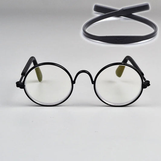 Puppy Dog Sunglasses Anti-Skid round Metal Cat Classic Retro Sunglasses Hippie Cute and Funny Pet Glasses Cosplay Party Costume