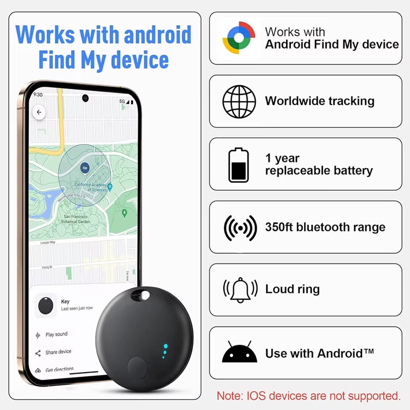 Android Smart Tag GPS Tracker Airtag Find My Device Google Bluetooth Mini Locator Tracking Location Finder Search Keys Cat Dog