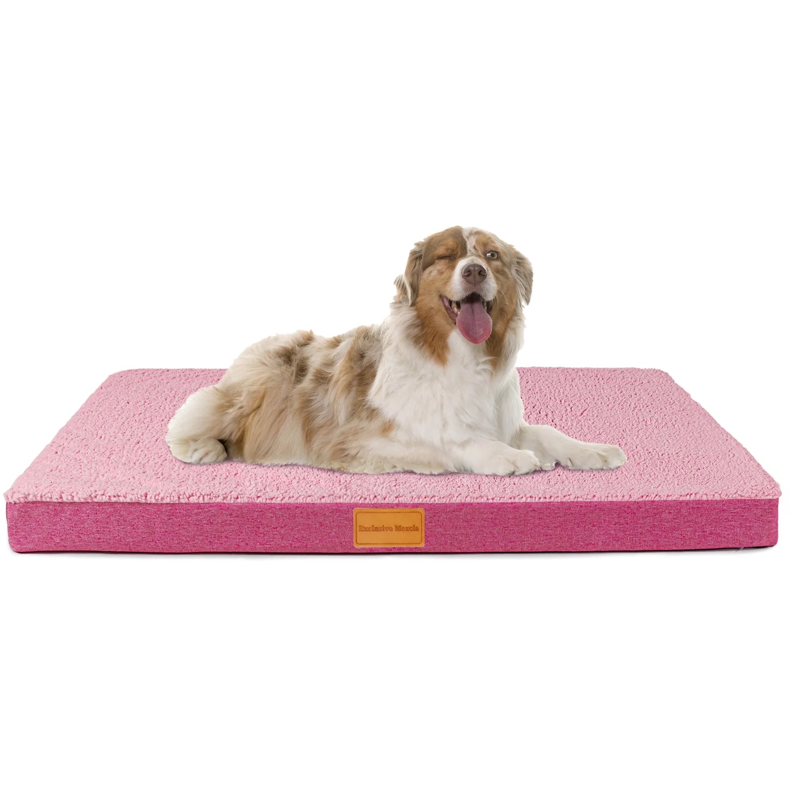 Orthopedic Pet Bed for Extra Large Dogs, 48"X30" Pink Dog Beds, Removable Washable Cover