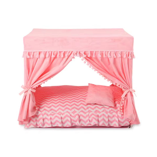 Princess Home for Dog Luxury Winter Summer Pet Court Kennel House with Cushion Bed Mats for Puppies Animal Yorkshire Beddings