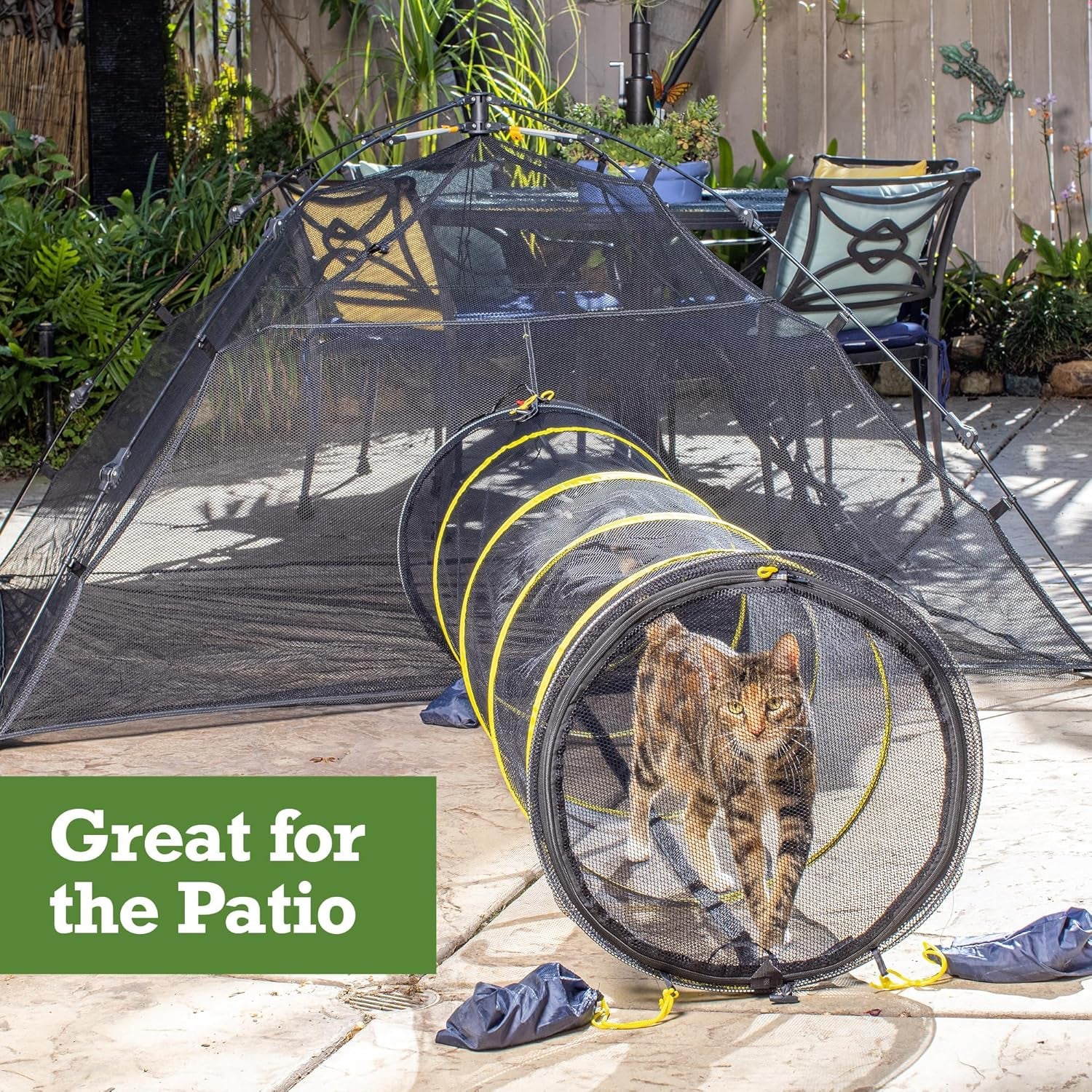 Outdoor Cat Enclosures for Indoor Cats (Portable Cat Tent, Outdoor Cat Tent, Cat Tunnel, and Playhouse) Play Tents for Cats, outside Enclosure (Kitty Compound Play House)