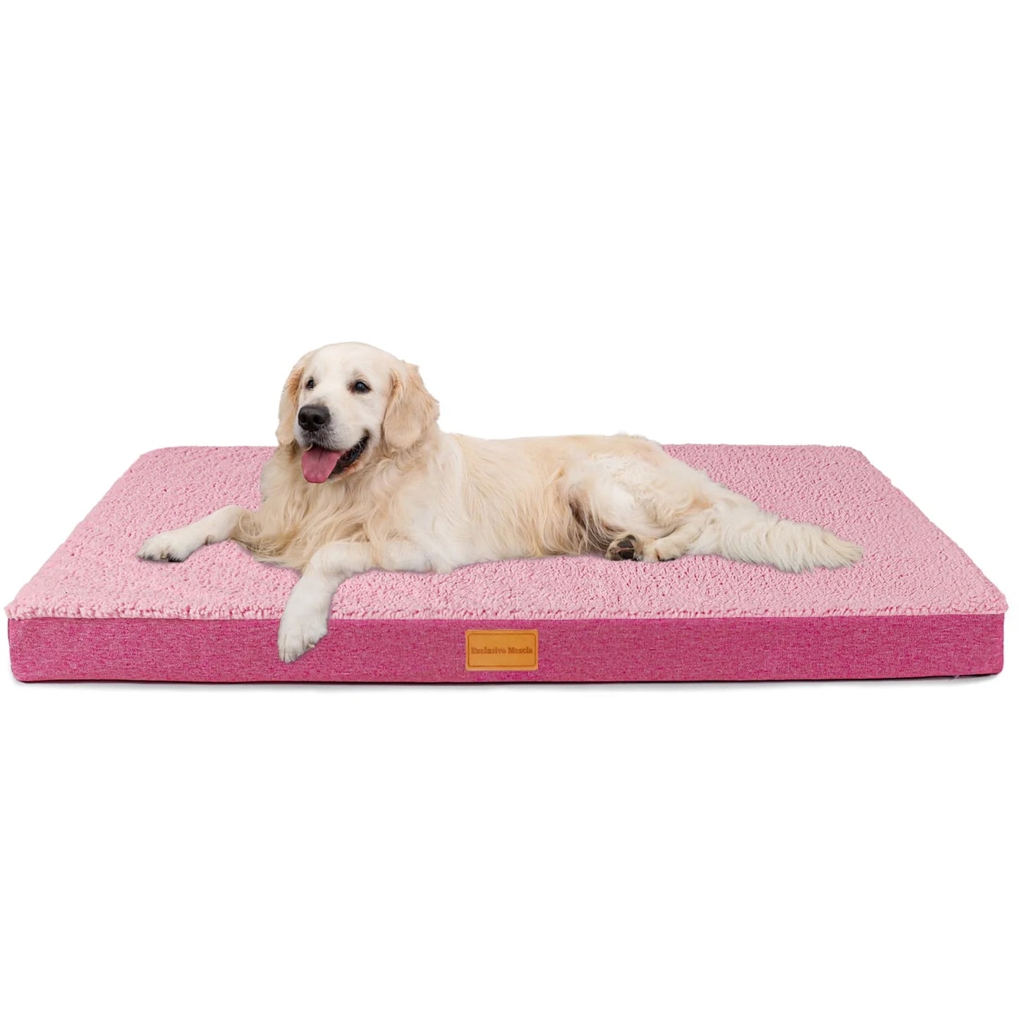 Orthopedic Pet Bed for Extra Large Dogs, 48"X30" Pink Dog Beds, Removable Washable Cover