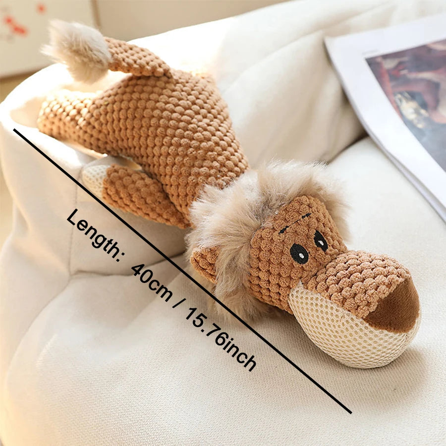 1/3 Pcs Large Dog Toy Bite-Resistant Sound Plush Toy Lion Wolf Elephant Cartoon Pet Toy Squeaky Dog Toy for Small & Medium Dogs