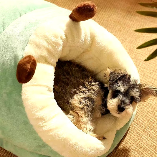 MADDEN Warm Small Dog Kennel Bed Breathable Dog House Cute Slippers Shaped Dog Bed Cat Sleep Bag Foldable Washable Pet House