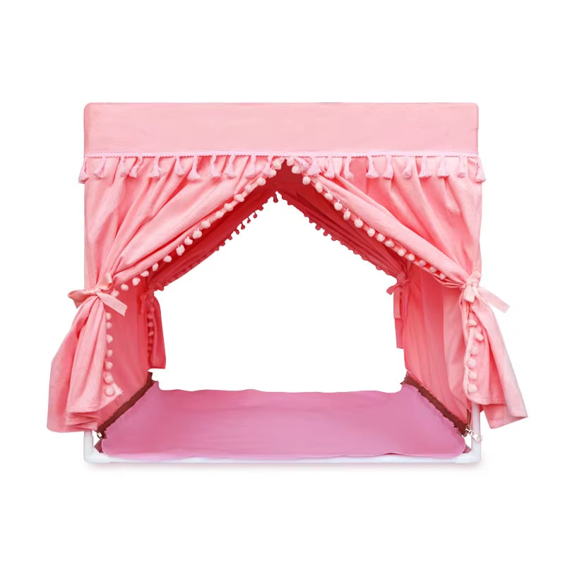 Princess Home for Dog Luxury Winter Summer Pet Court Kennel House with Cushion Bed Mats for Puppies Animal Yorkshire Beddings