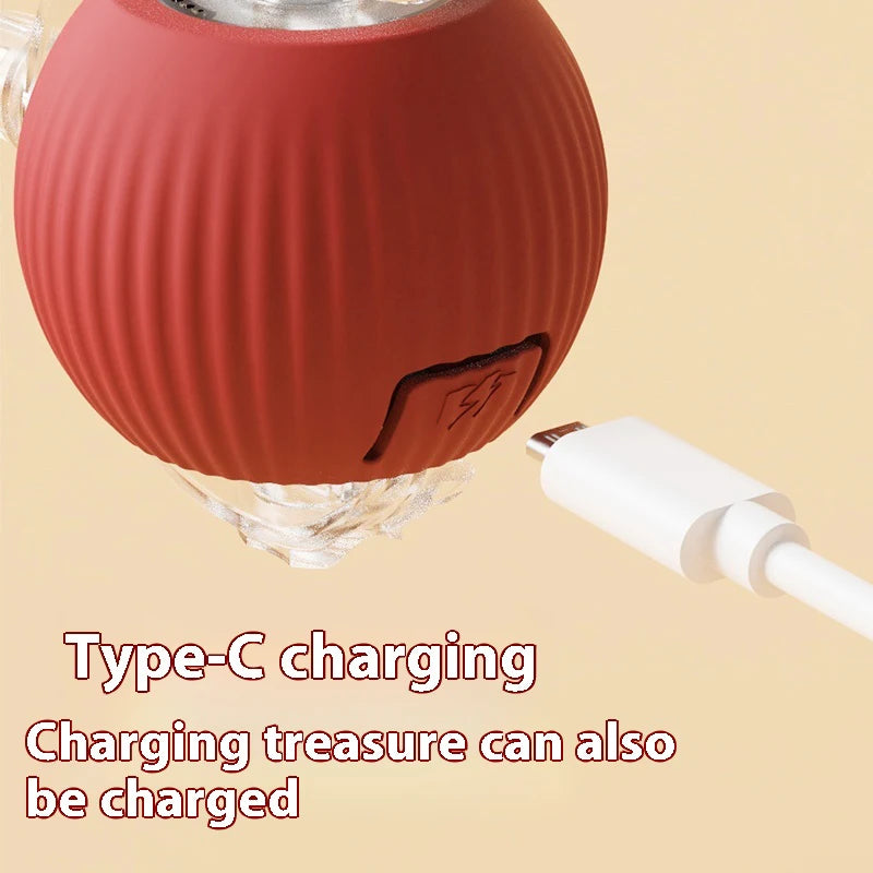 New Electric Cat Ball Toys Automatic Rolling Ball with Teaser Bird Cat Toys Pet Interactive Smart Sensor Rechargeable Cat Toys