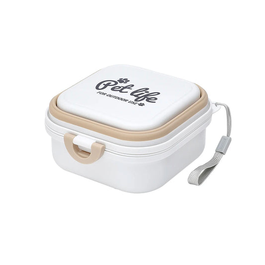 Portable Double-Decker Dog Travel Bowl for Cat Folding Bowl Food and Water Pet Outdoor Travel Supplies