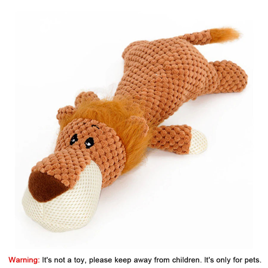 1/3 Pcs Large Dog Toy Bite-Resistant Sound Plush Toy Lion Wolf Elephant Cartoon Pet Toy Squeaky Dog Toy for Small & Medium Dogs