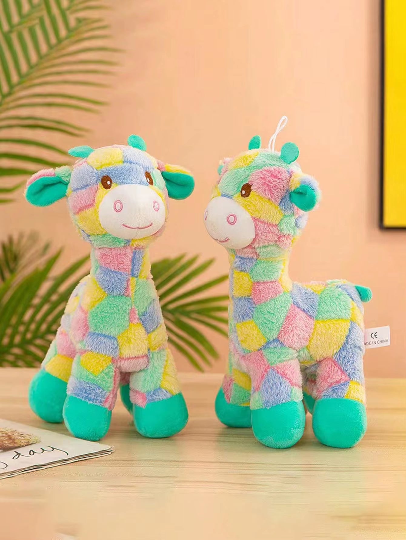 1Pc Colorful Cartoon Deer Design Pet Grinding Teeth Plush Toy, Durable Chew Toy for Dog Interactive Supply