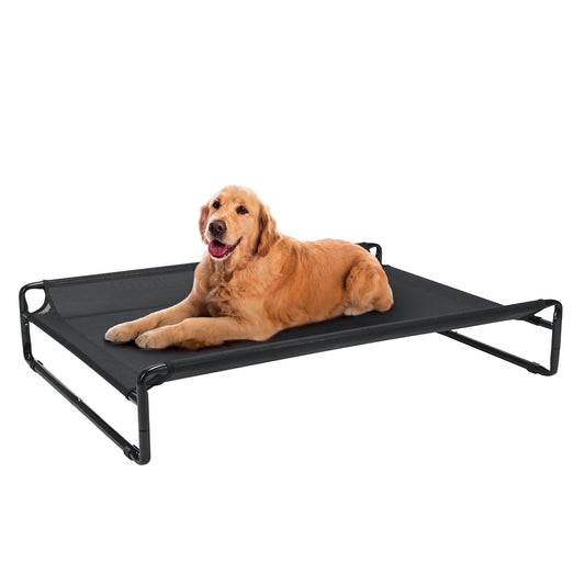 Original Cooling Elevated Dog Bed, Raised Dog Cot with Washable Mesh, Large, Black
