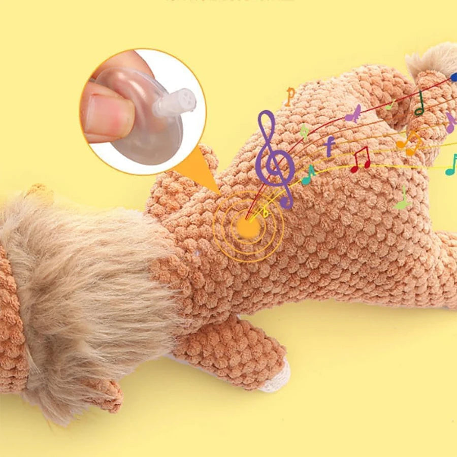 1/3 Pcs Large Dog Toy Bite-Resistant Sound Plush Toy Lion Wolf Elephant Cartoon Pet Toy Squeaky Dog Toy for Small & Medium Dogs
