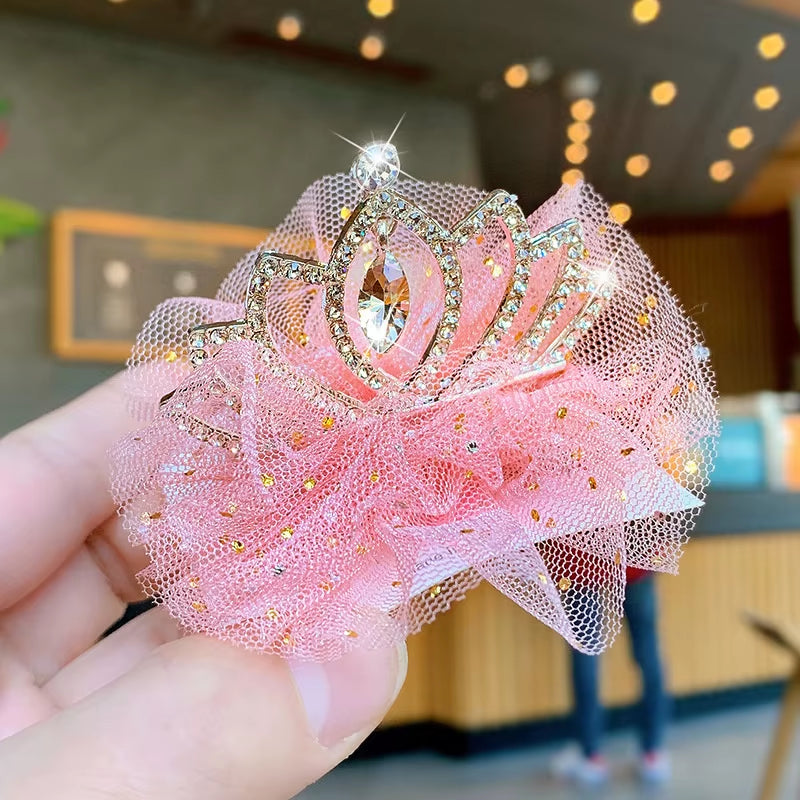 Pet Grooming for Puppy Cat Dog Hair Clip Crown Bow Lace Pet Hairpins Dog Multicolor Cat Headwear Pet Accessories
