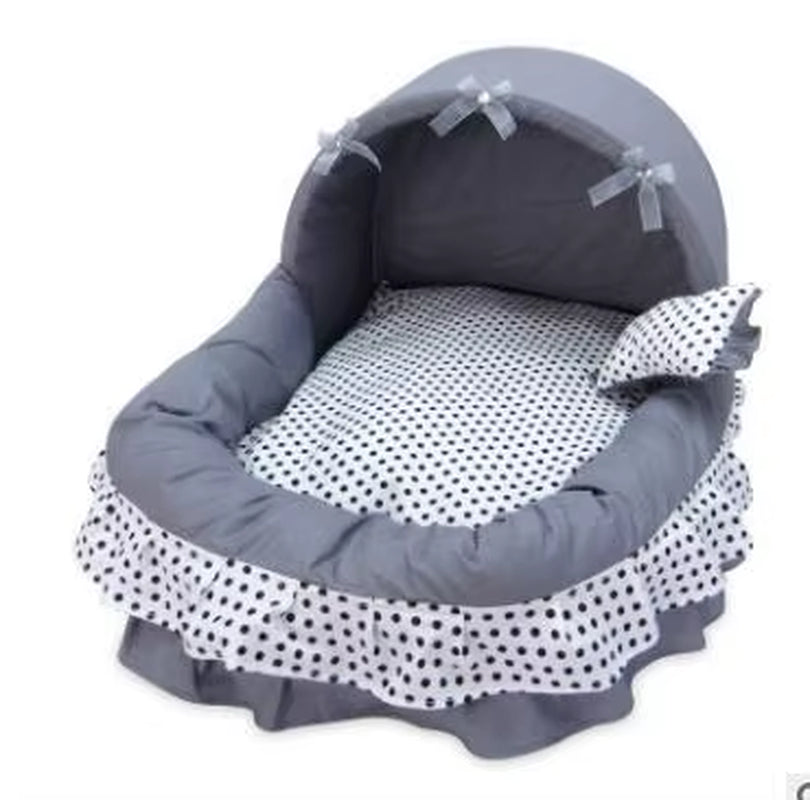 Pink Lace Dog Beds for Small Dogs with Cushion S M L Pet Washable Puppy Animal Cat Indoor Sweet Home Yorkie Car Seat Mat Goods