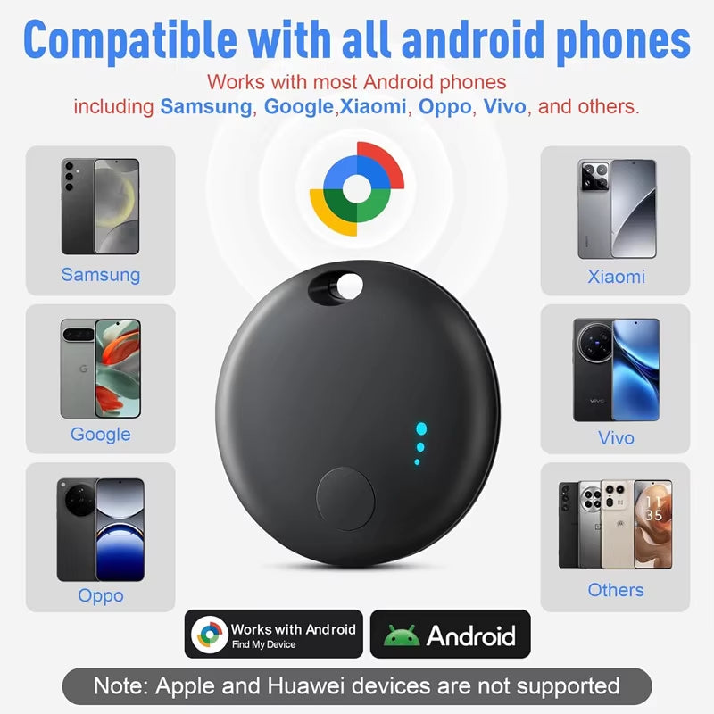 Android Smart Tag GPS Tracker Airtag Find My Device Google Bluetooth Mini Locator Tracking Location Finder Search Keys Cat Dog