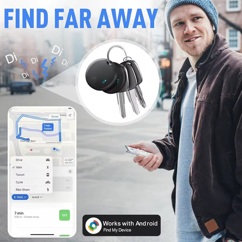 Android Smart Tag GPS Tracker Airtag Find My Device Google Bluetooth Mini Locator Tracking Location Finder Search Keys Cat Dog