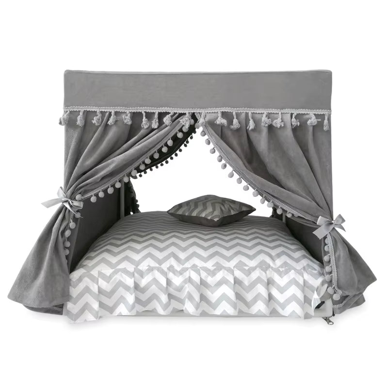 Princess Home for Dog Luxury Winter Summer Pet Court Kennel House with Cushion Bed Mats for Puppies Animal Yorkshire Beddings