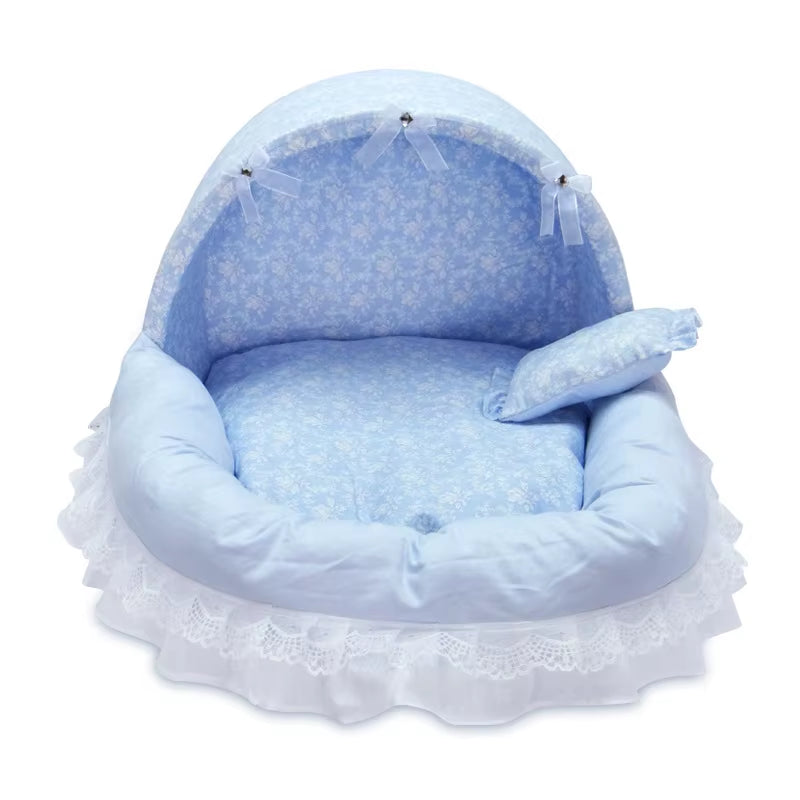 Pink Lace Dog Beds for Small Dogs with Cushion S M L Pet Washable Puppy Animal Cat Indoor Sweet Home Yorkie Car Seat Mat Goods