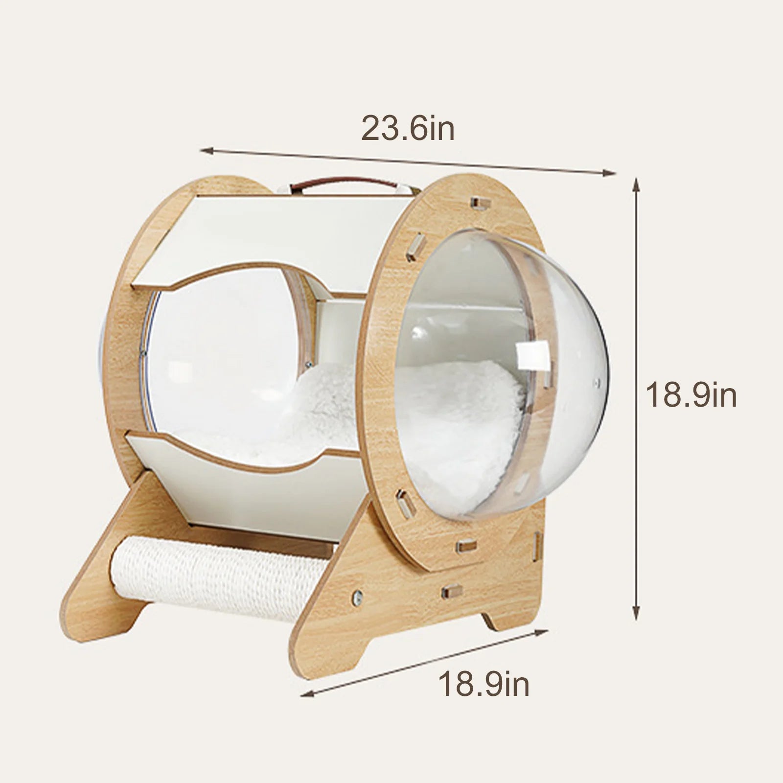 2-In-1 Cat House with Scratch Board, 360°View Large Capacity Cat Bed for Cats of All Ages with Staircase