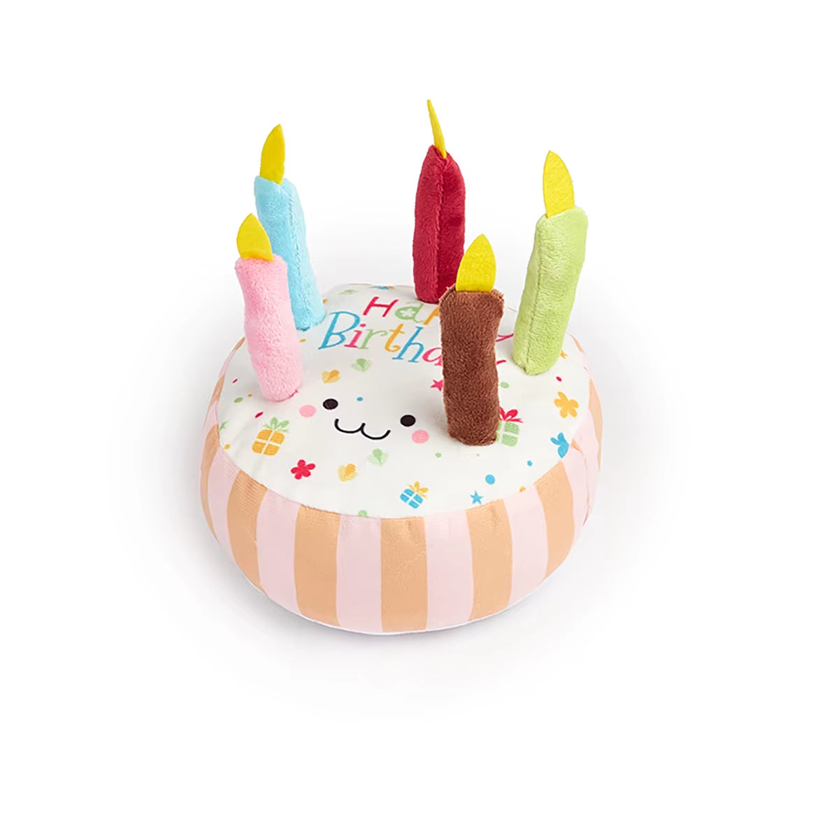 1Pc Interactive Pet Birthday Cake Toy with Chew and Squeak Features for Fun Training and Teeth Cleaning