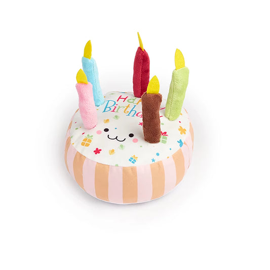 1Pc Interactive Pet Birthday Cake Toy with Chew and Squeak Features for Fun Training and Teeth Cleaning