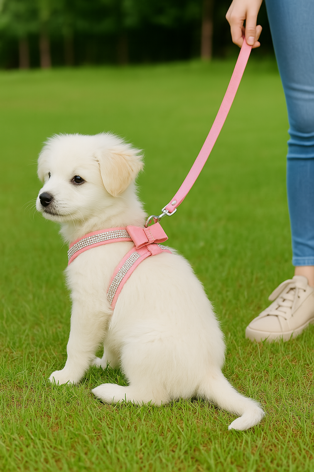 Ensemble harnais et laisse en cristal Princess Pets