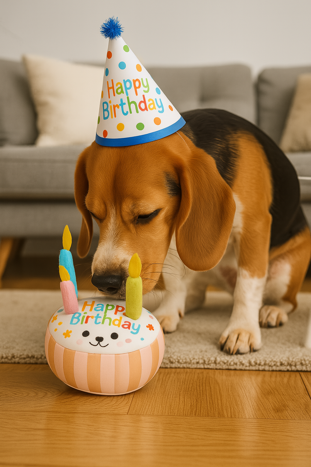 Happy B-Day taart honden speelgoed