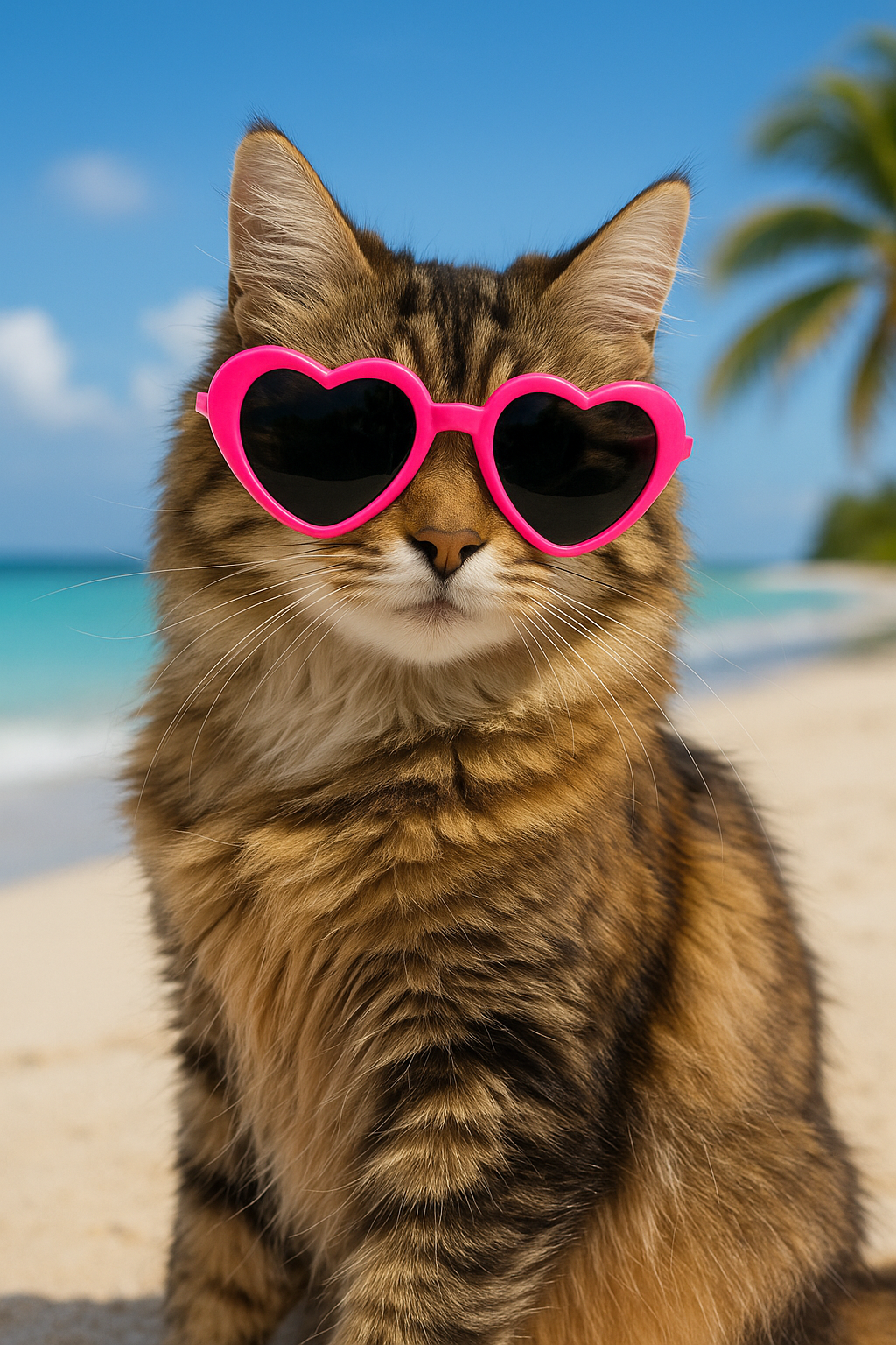 Lunettes de soleil fuchsia en forme de cœur pour animaux de compagnie