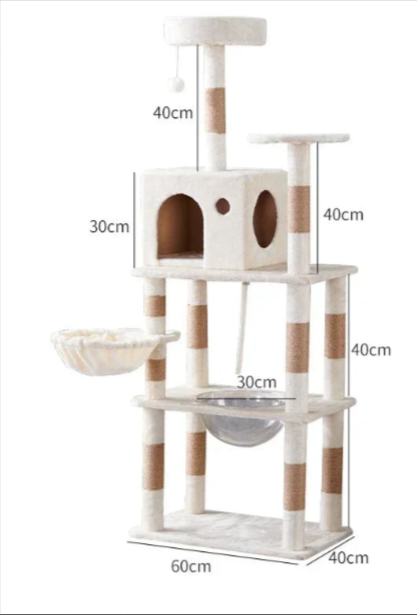 Pluche kattenflat met meerdere verdiepingen