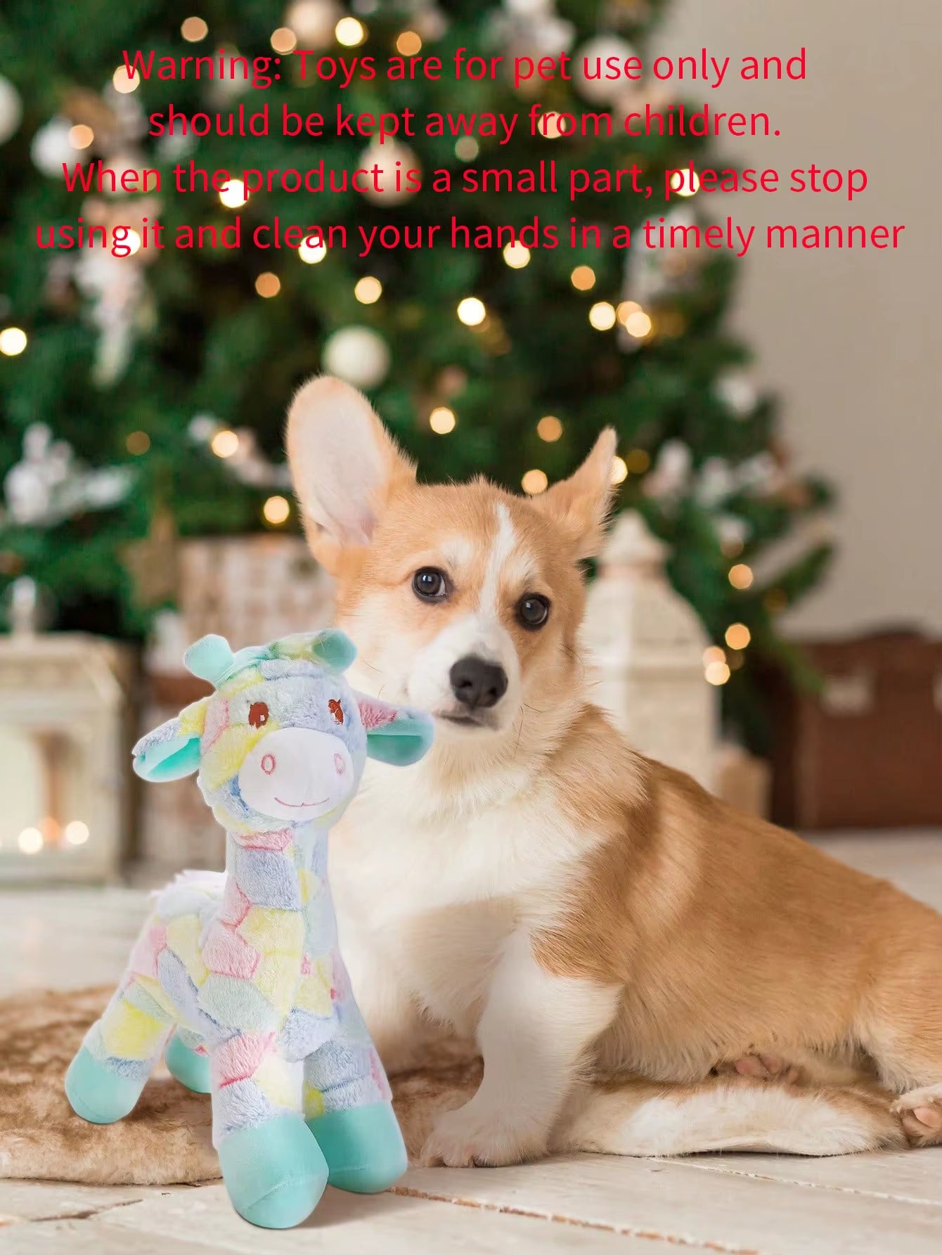 1Pc Colorful Cartoon Deer Design Pet Grinding Teeth Plush Toy, Durable Chew Toy for Dog Interactive Supply