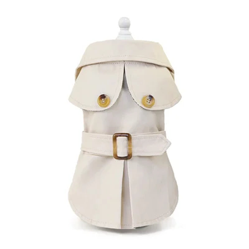 British Style Dog Coat Jacket Short Sleeve Pet Clothes Kahai Green Dog Trench for Small Dogs Yorkie Chiwawa Clothing Apparel XXL