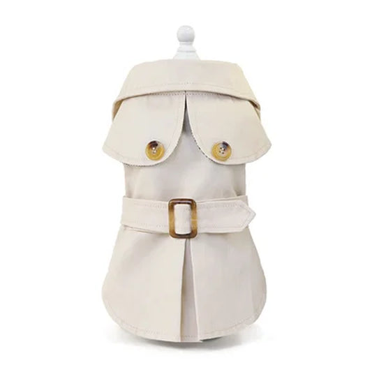 British Style Dog Coat Jacket Short Sleeve Pet Clothes Kahai Green Dog Trench for Small Dogs Yorkie Chiwawa Clothing Apparel XXL