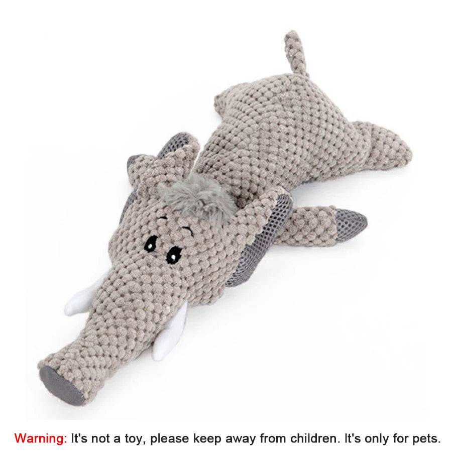 1/3 Pcs Large Dog Toy Bite-Resistant Sound Plush Toy Lion Wolf Elephant Cartoon Pet Toy Squeaky Dog Toy for Small & Medium Dogs