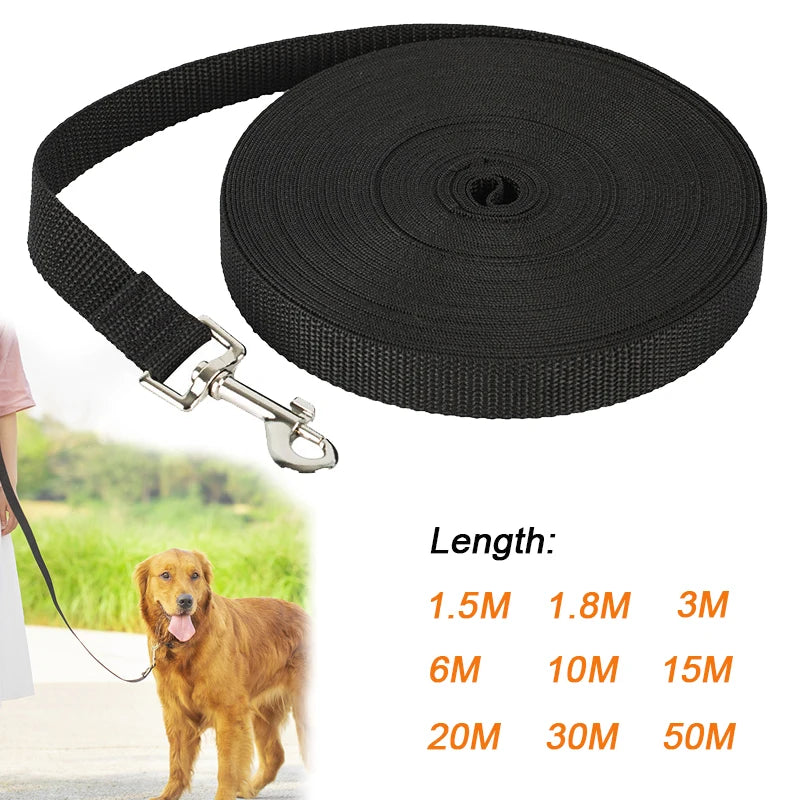 Long Nylon Pet Dog Leash for Small Big Dogs Cats Outdoor Hiking Puppy Lead Rope Durable Labrodor Traction Belt 1.5M 3M 10M 30M
