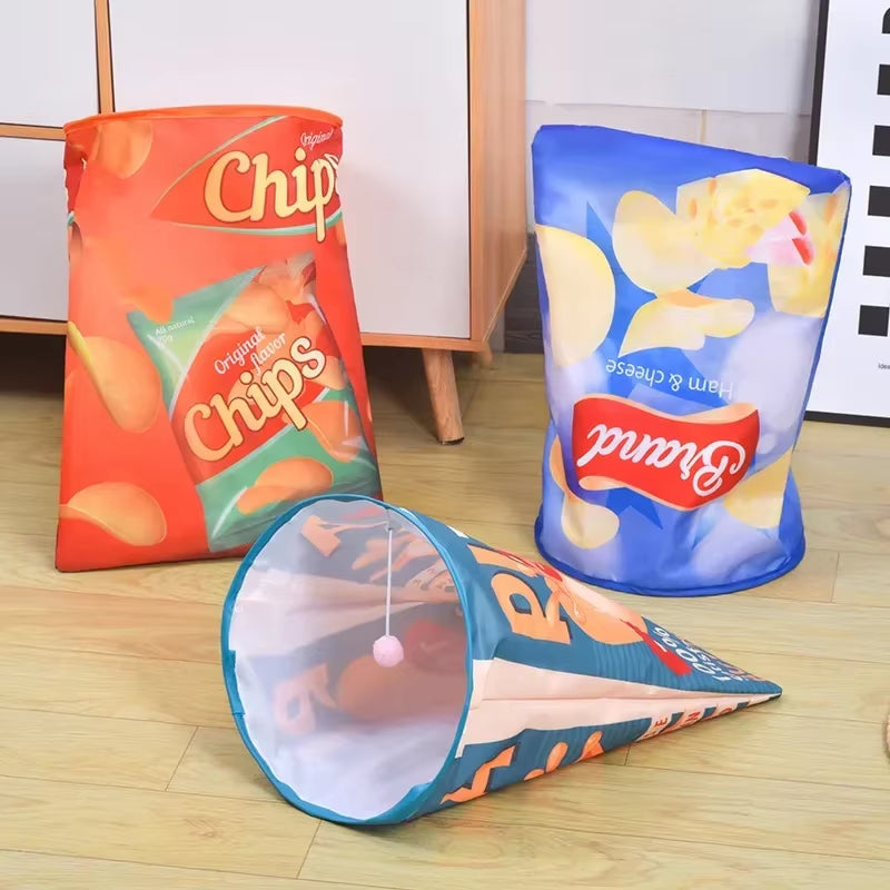 Funny Crisps Cat Tunnels Foldable Pet Cat Toy Kitty Pet Training Interactive Toys Spliced Tunnel Kitten Tunnel Tube Pet Supplies