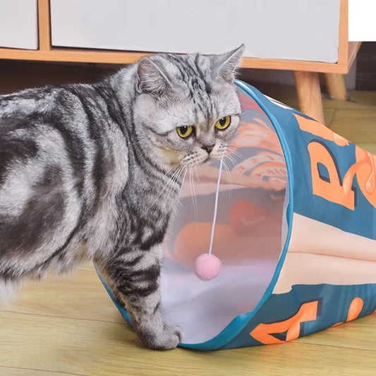 Funny Crisps Cat Tunnels Foldable Pet Cat Toy Kitty Pet Training Interactive Toys Spliced Tunnel Kitten Tunnel Tube Pet Supplies