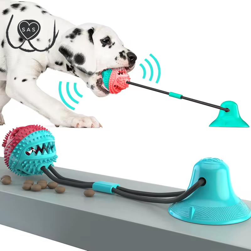 Large Dog Ball Toys Suction Cup Ropes Interactive Leaking Slow Feeder Chew Toy Toothing Clean Golden Retriever Big Pet Supplies