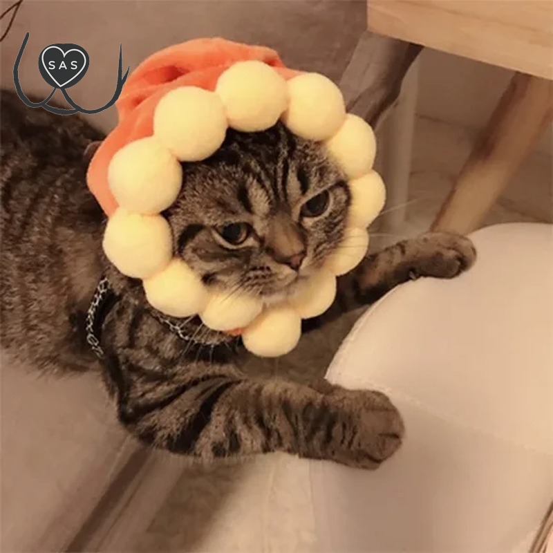 Cute Refined Cat Hat Plush Elastic Winter Pet Hat Puppy Kittens Knitted Hat Party Cosplay Props Decoration Cat Accessories Pet