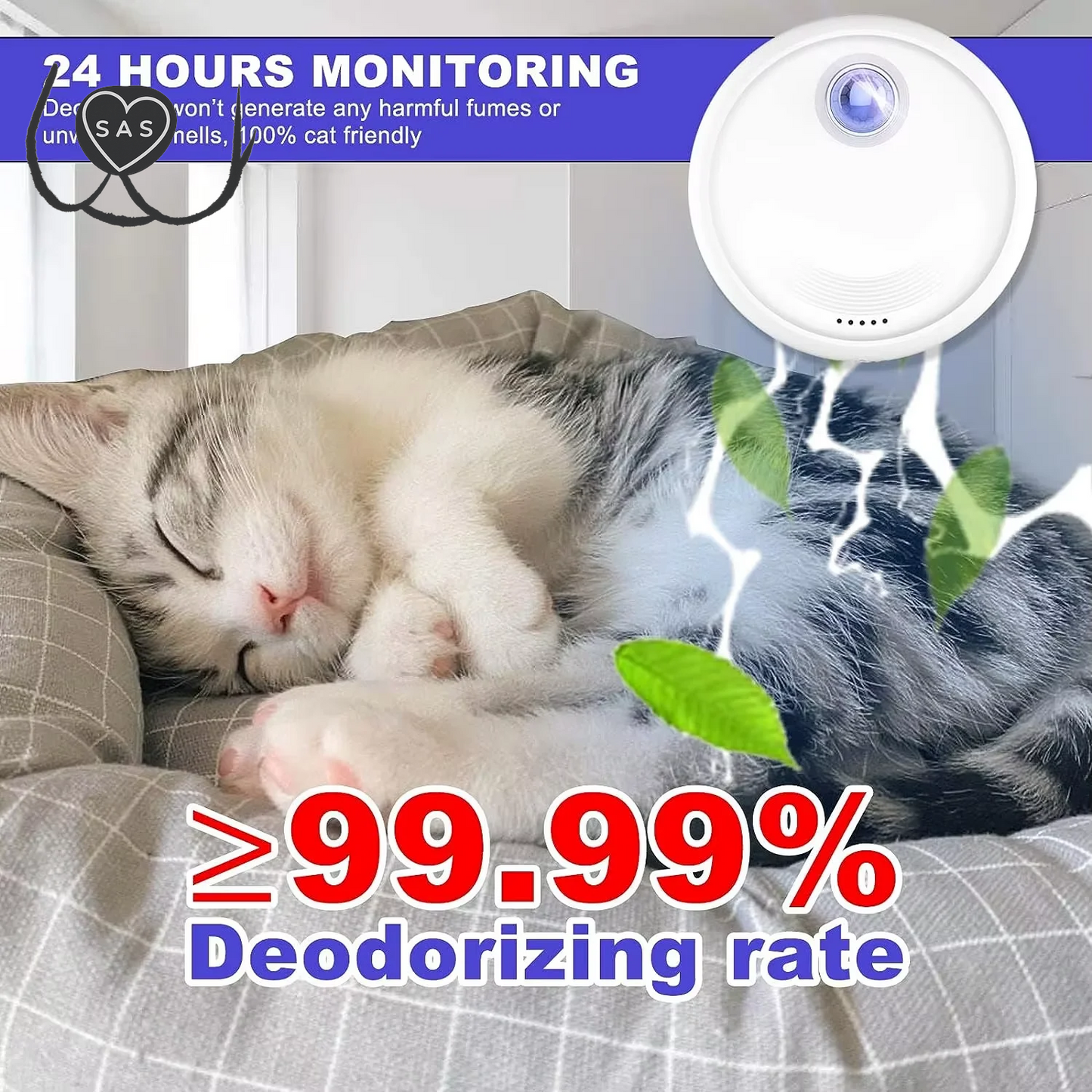 Smart Cat Odor Purifier Replacement for Cat Litter Box Deodorizer Pet Toilet Air Purifier Dog Cat Litter Deodorant Pet Supplies