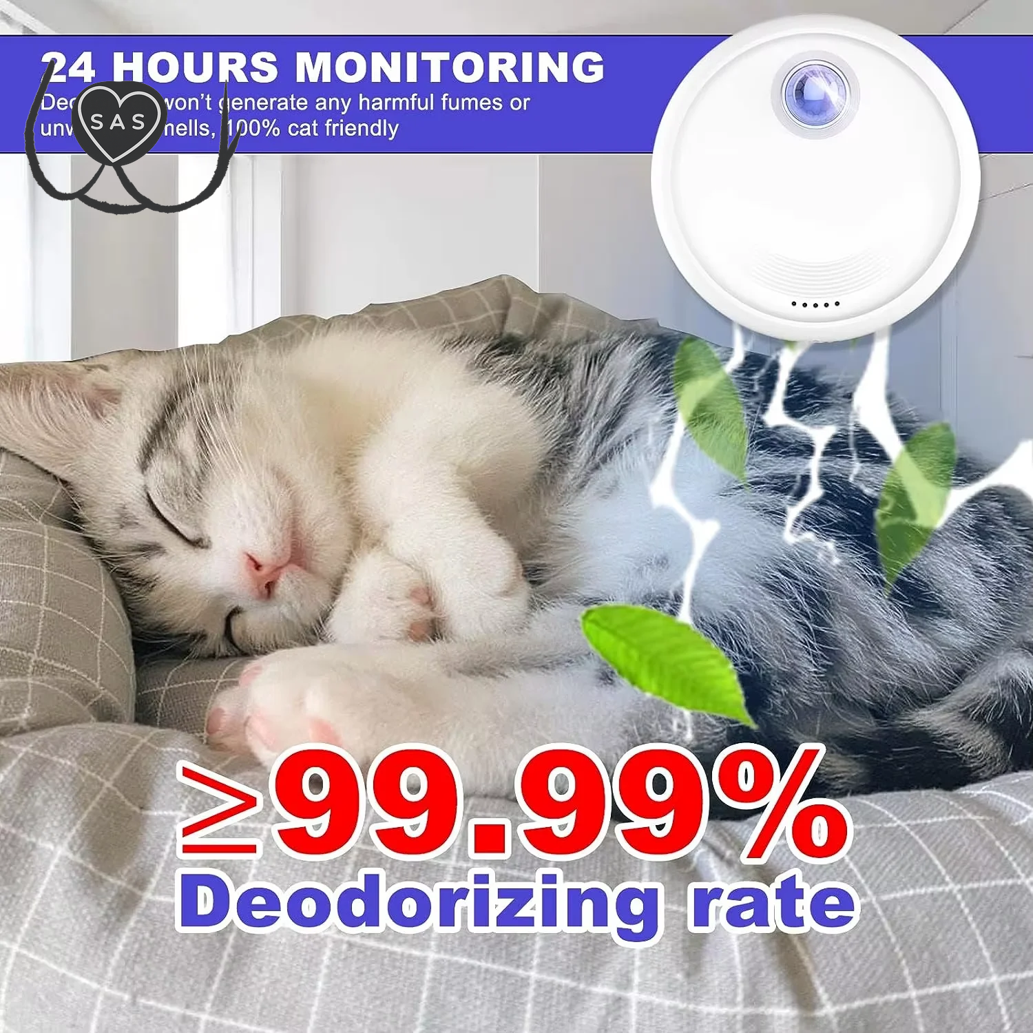 Smart Cat Odor Purifier Replacement for Cat Litter Box Deodorizer Pet Toilet Air Purifier Dog Cat Litter Deodorant Pet Supplies