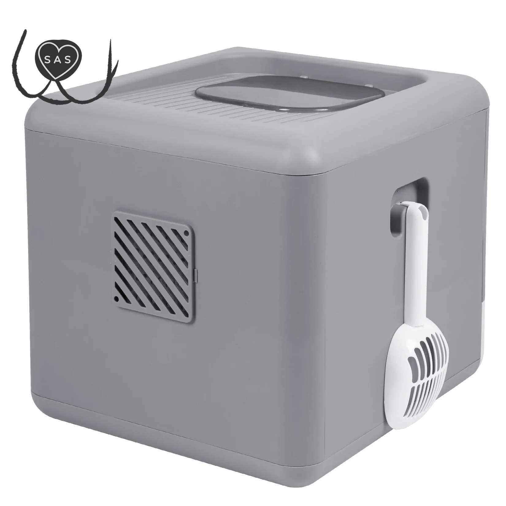 Cat Litter Box Foldable Top Entry Litter Box with Cat Litter Scoop Drawer for Medium and Large Cats