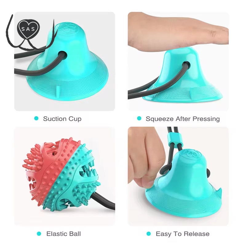 Large Dog Ball Toys Suction Cup Ropes Interactive Leaking Slow Feeder Chew Toy Toothing Clean Golden Retriever Big Pet Supplies