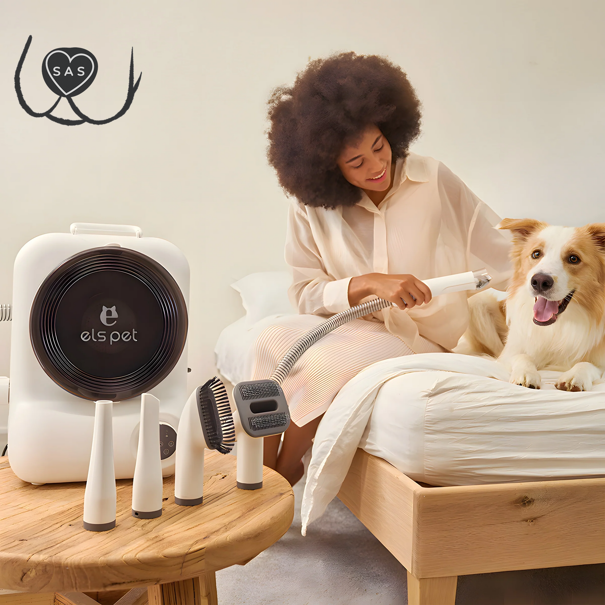 Els Pet Groomdora 5-In-1 Grooming Vacuum Kit for Easy Pet Care