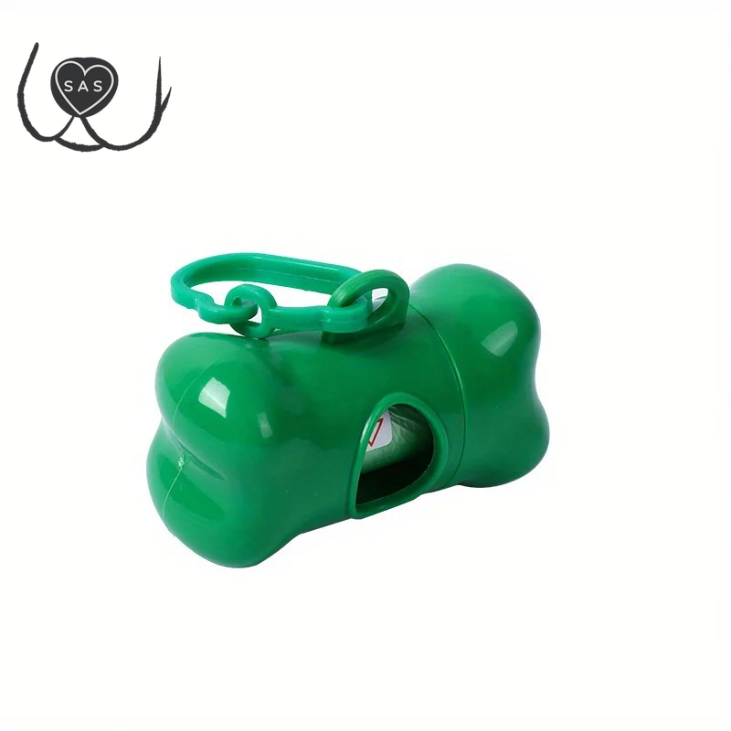 Colorful Bone-Shaped Dog Poop Bag Dispensers with 1 Disposable Bags, Portable Pet Waste Holder, for Outdoor Walks and Training