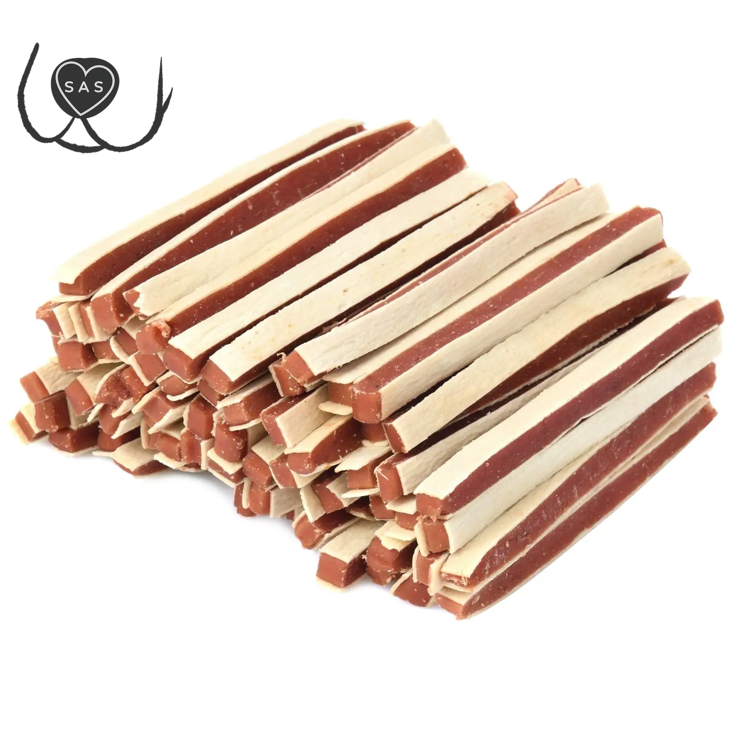 500G PREMIUM 87% Natural Nutritional Grain-Free Dog Delicacy-Soft Duck Sandwich Strips
