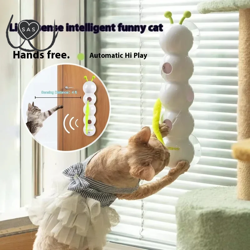 Intelligent Interactive Cat Stick Pro with Replaceable Prey Tail Suitable for Automatic Swing Durability in Multi Cat Households