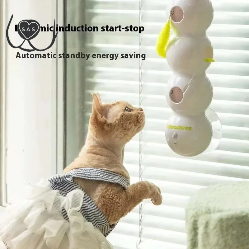 Intelligent Interactive Cat Stick Pro with Replaceable Prey Tail Suitable for Automatic Swing Durability in Multi Cat Households